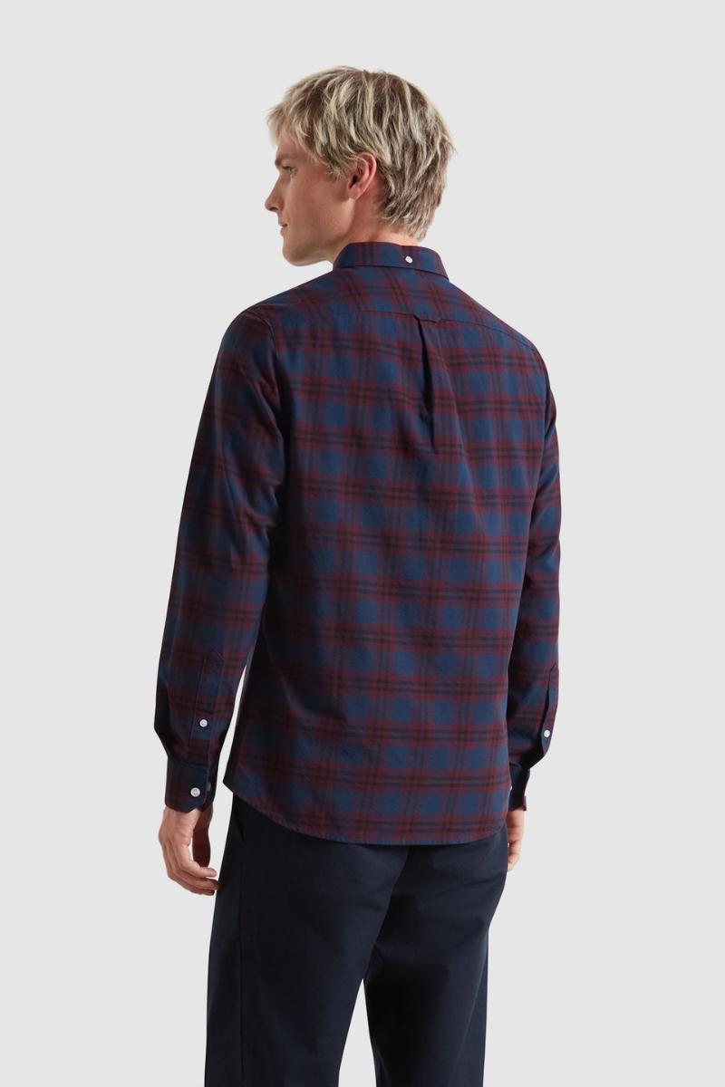 Farah Brewer Check Shirt Bordeaux