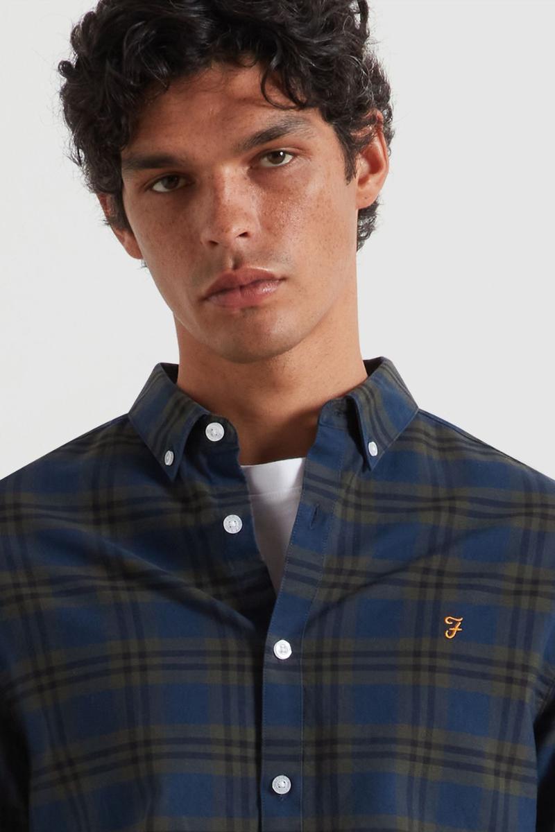 Farah Brewer Check Shirt Evergreen