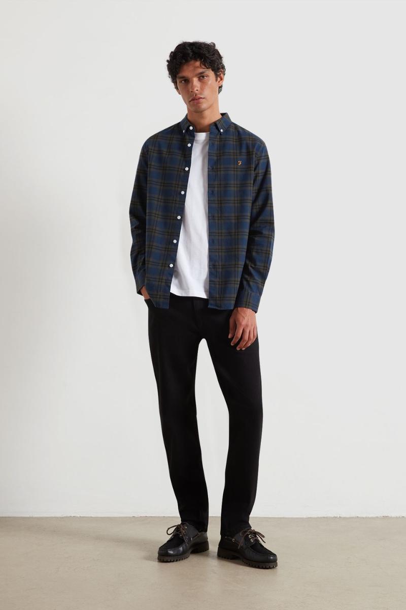 Farah Brewer Check Shirt Evergreen