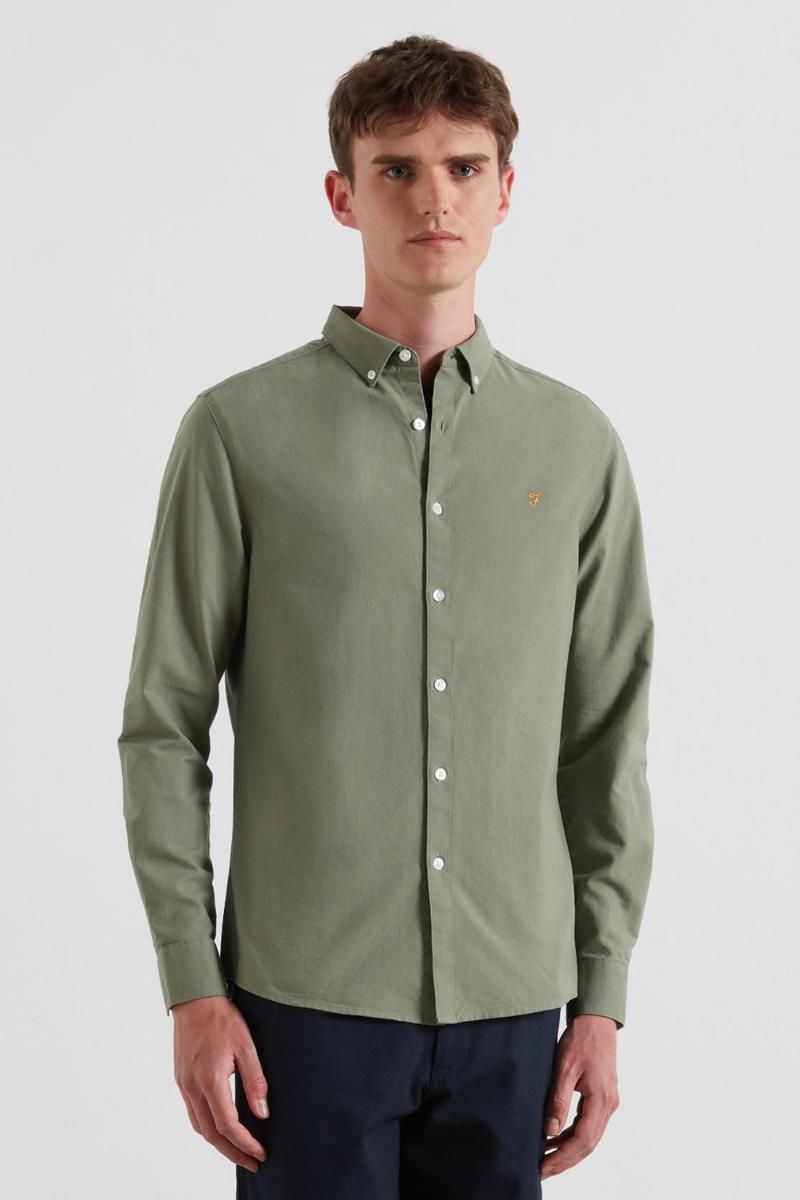 Farah Brewer Slim Shirt Tarragon