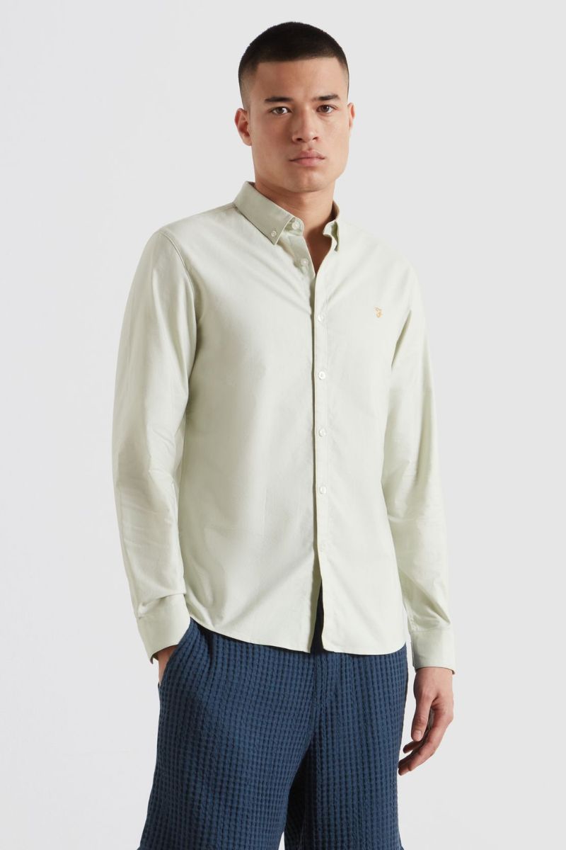 Farah Brewer Slim Shirt Soft Green