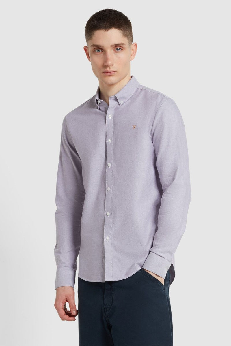 Farah Brewer Slim Shirt Slate Purple