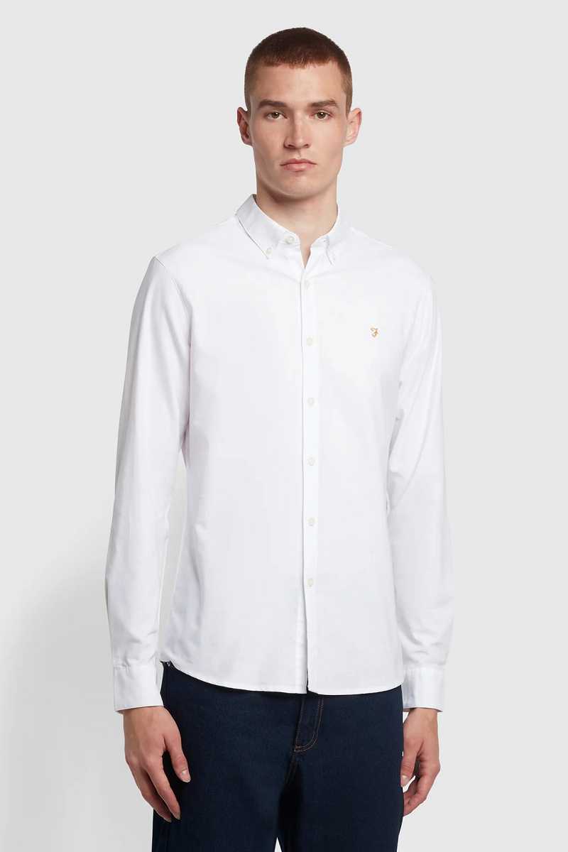 Farah Brewer Slim Shirt White