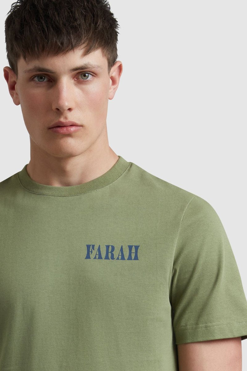 Farah Bulford Graphic T-Shirt Rock Green
