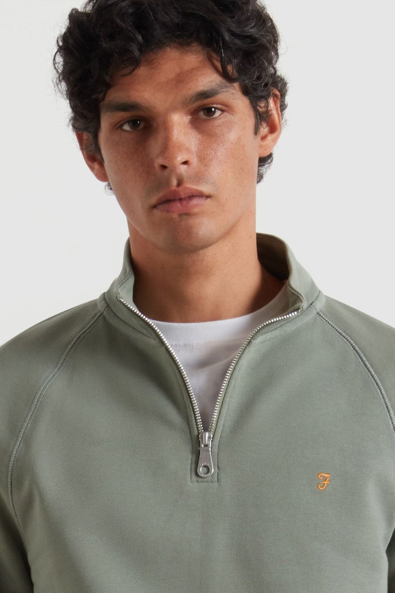 Farah Jim 1/4 Zip Sweatshirt Tarragon