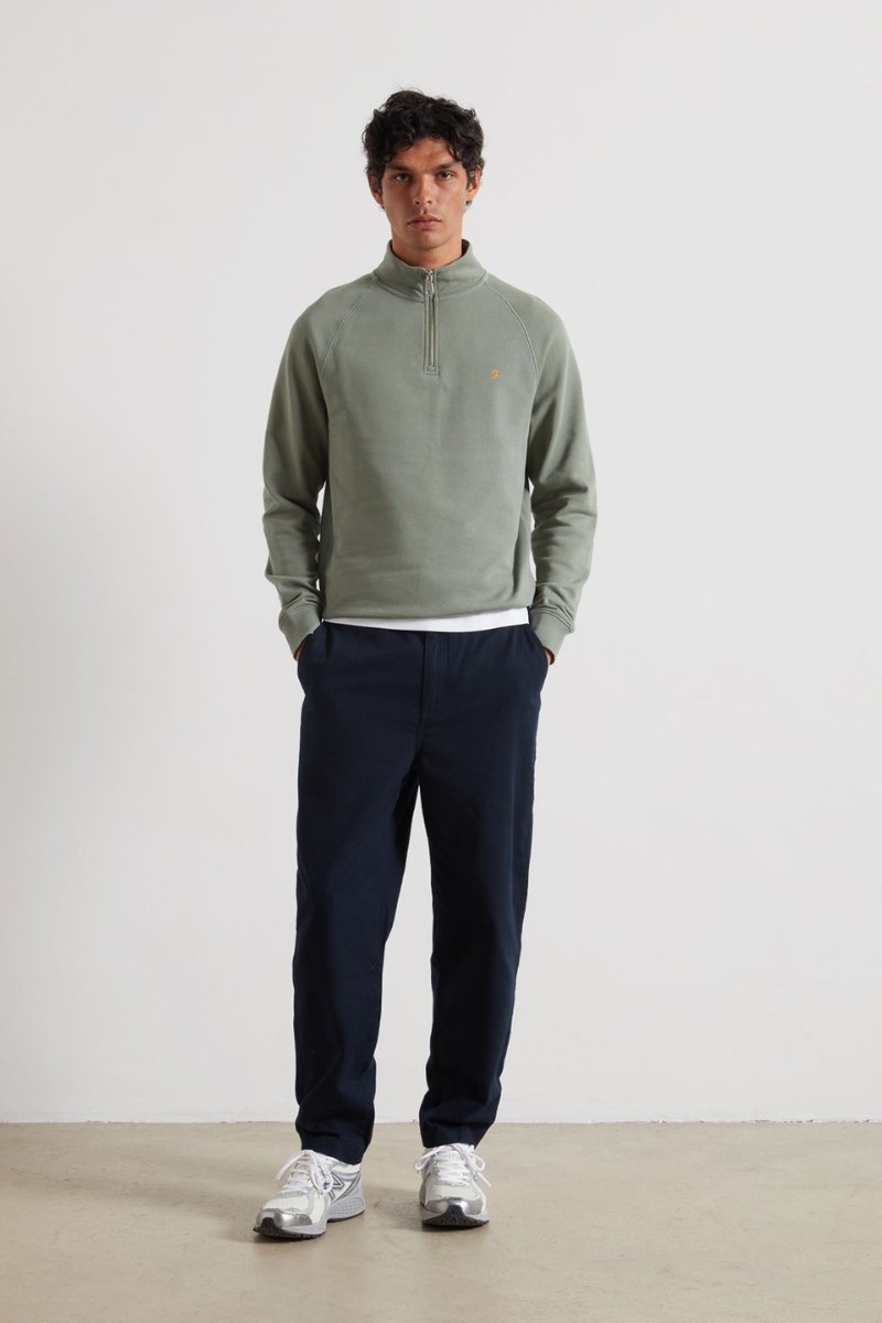 Farah Jim 1/4 Zip Sweatshirt Tarragon