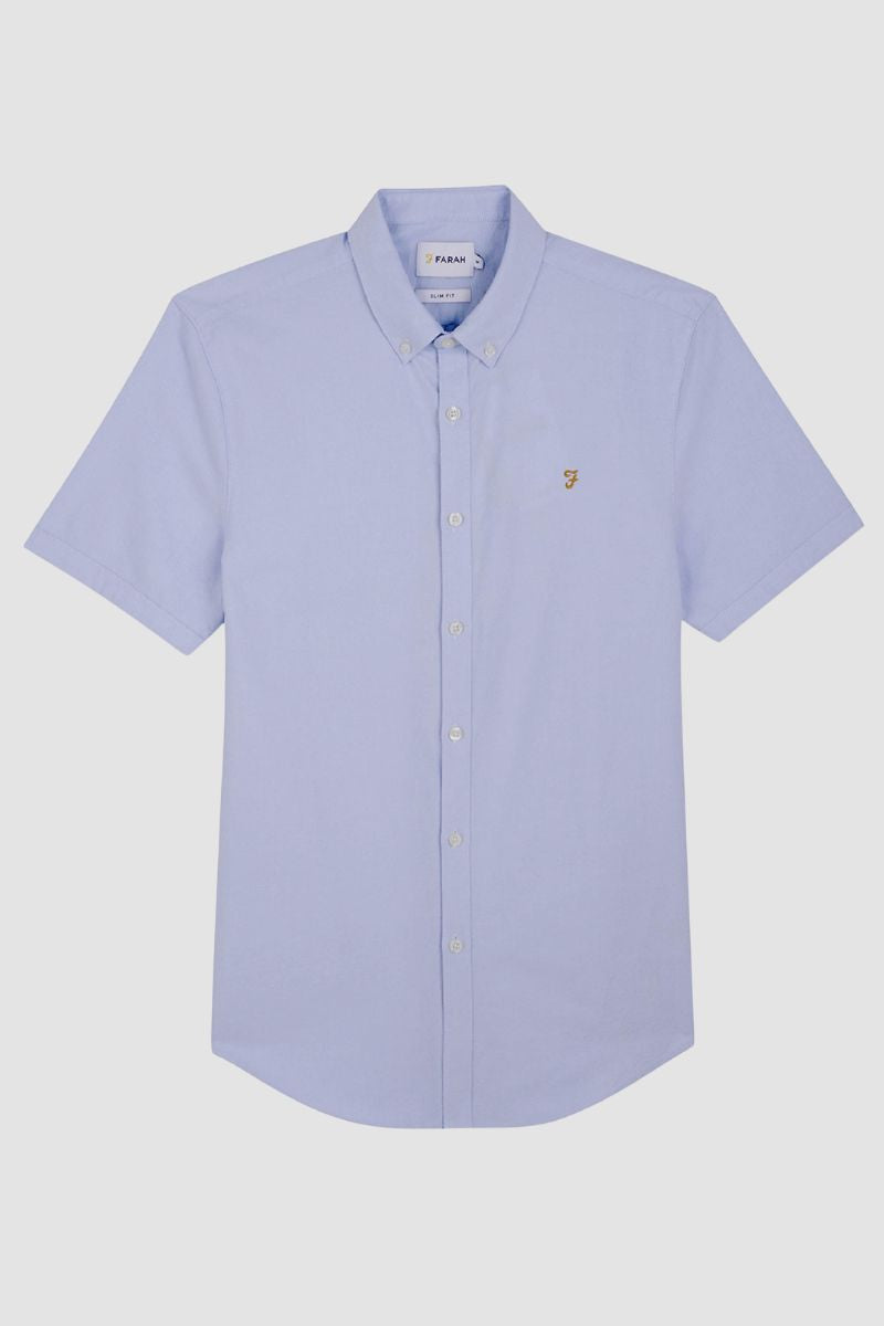 Farah Brewer Short Sleeve Shirt Sky Blue