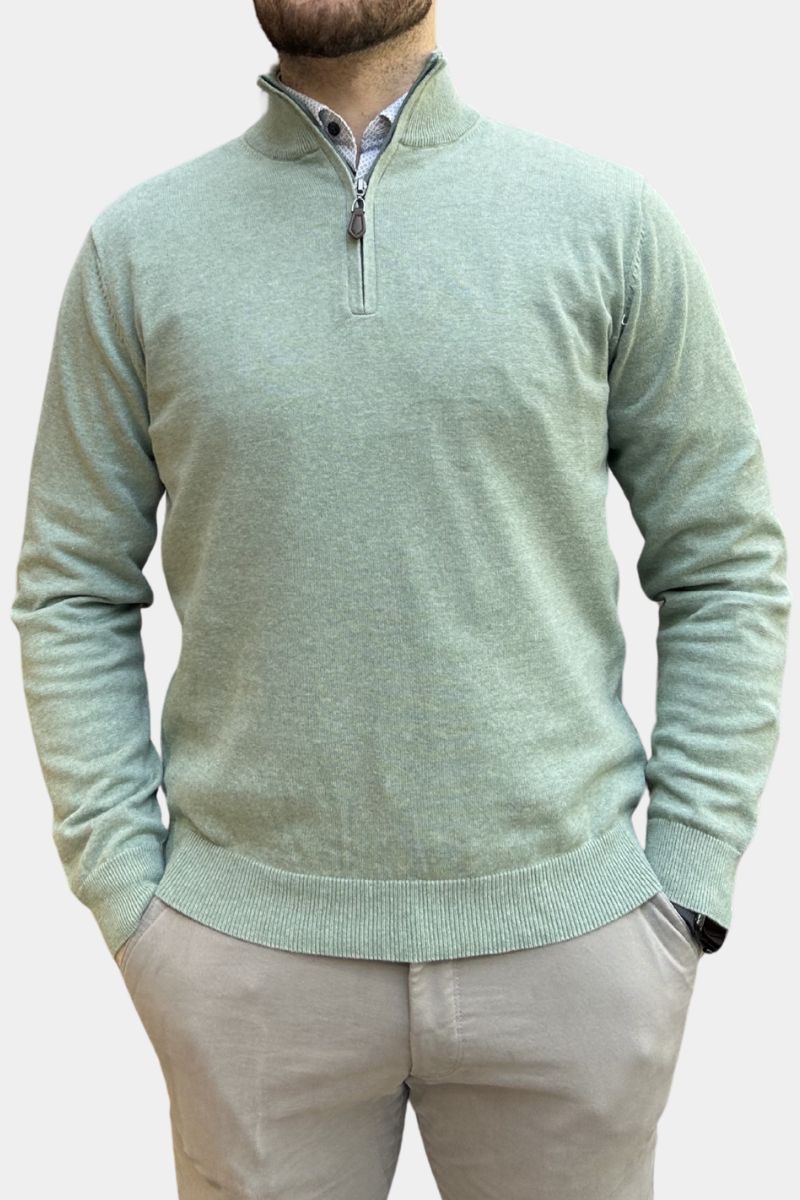 Gilded Gentlemen Harold 1/4 Zip Misty Green