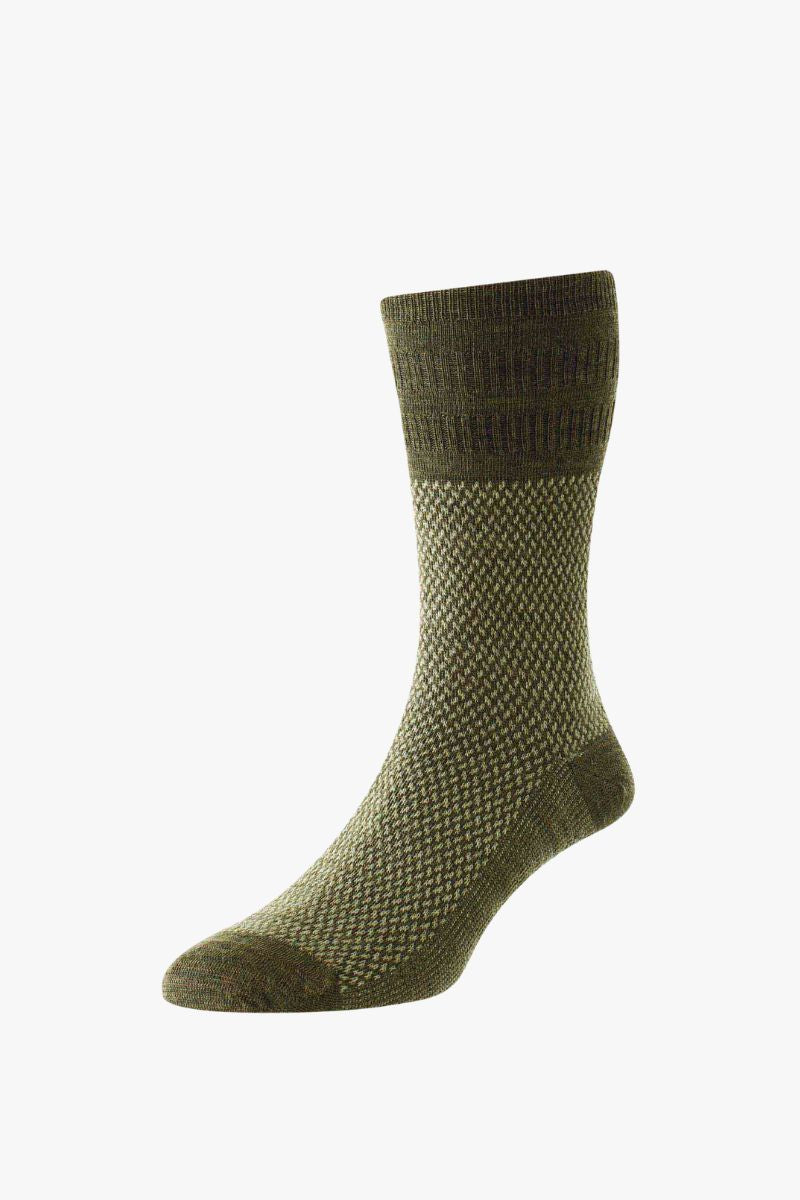 HJ Jacquard Wool Socks Taupe