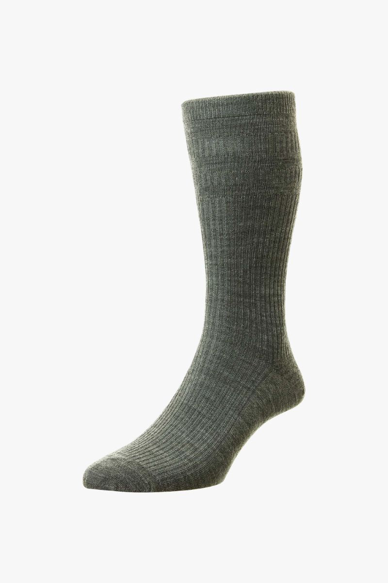 HJ Wool Soft Top Sock Grey