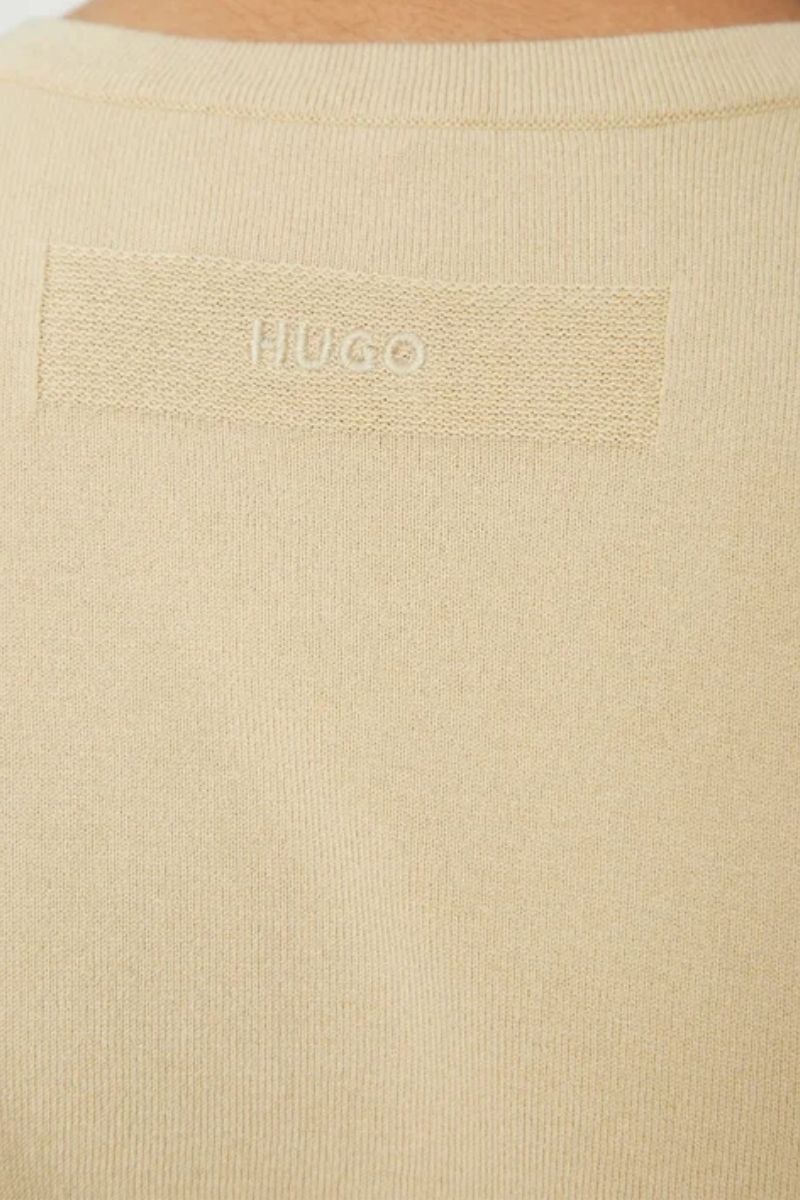 Hugo Boss San Cody-Cv O Neck Open Beige