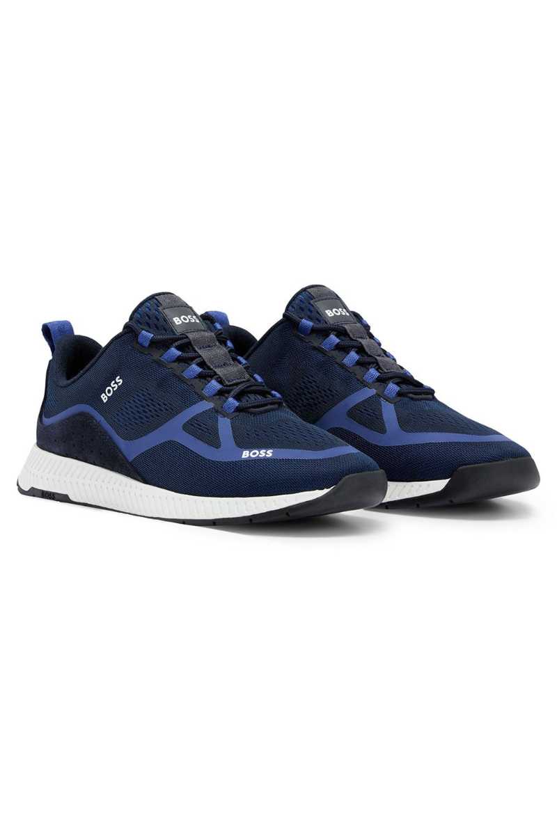 Hugo Boss Titanium Runners Open Blue