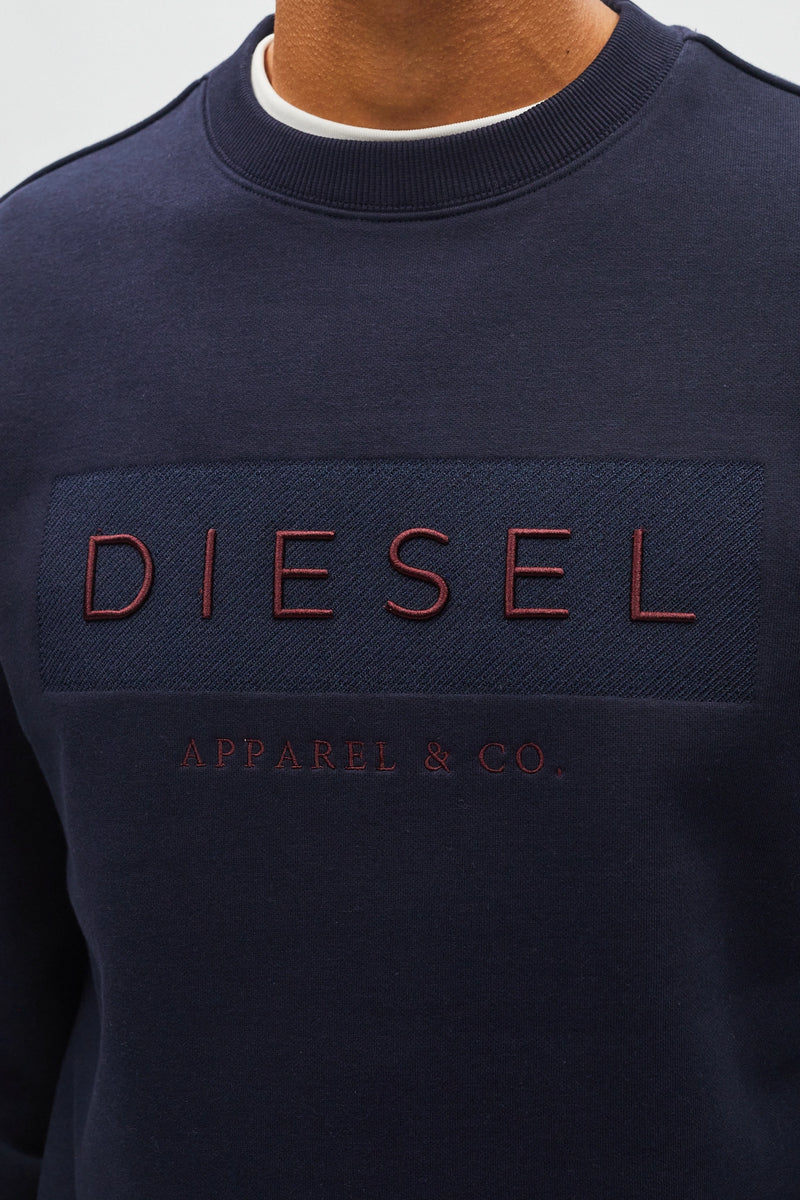 Diesel E26604MO Jan Regular Fit Organic Cotton Sweatshirt Metro Navy