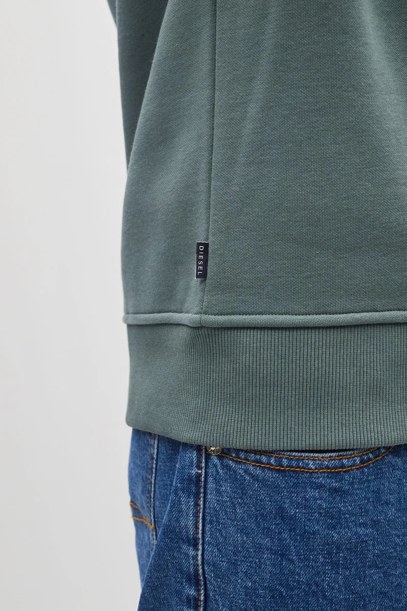 Diesel E26604MO Jan Regular Fit Organic Cotton Sweatshirt Green Meadow