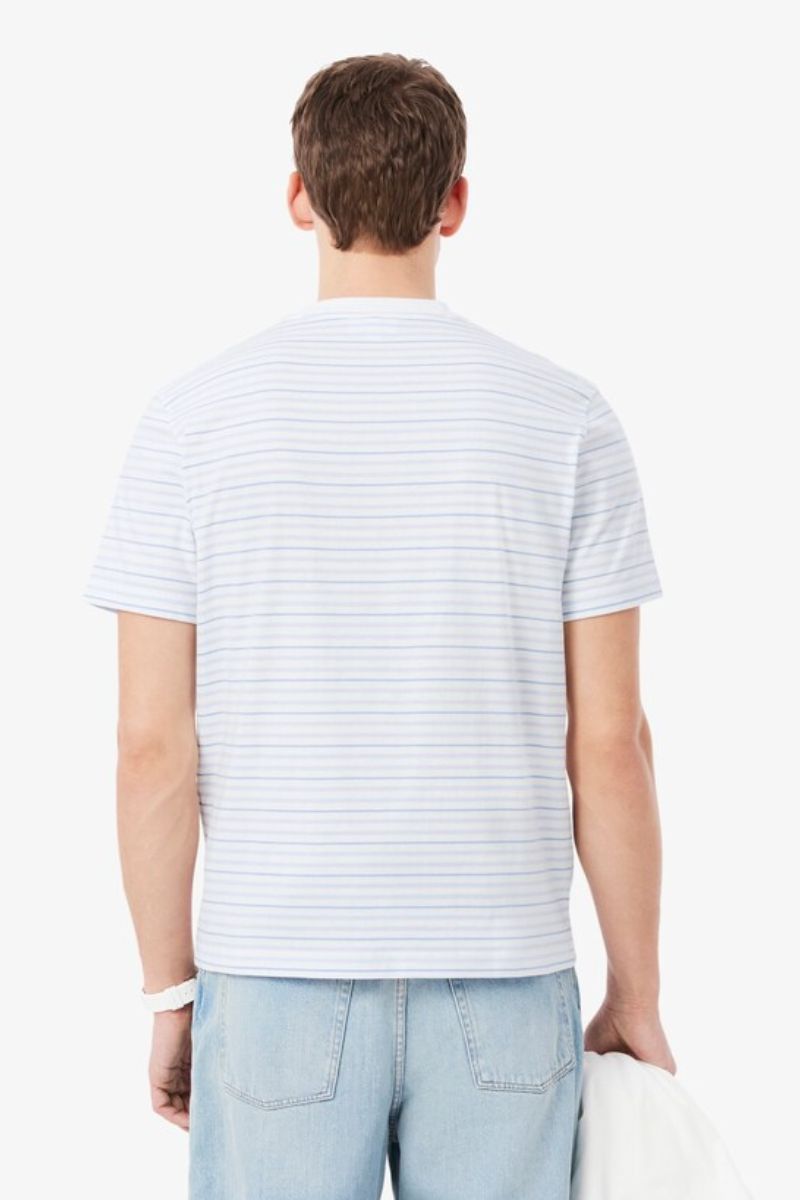 Lacoste 0874 Stripe T-Shirt Blue White