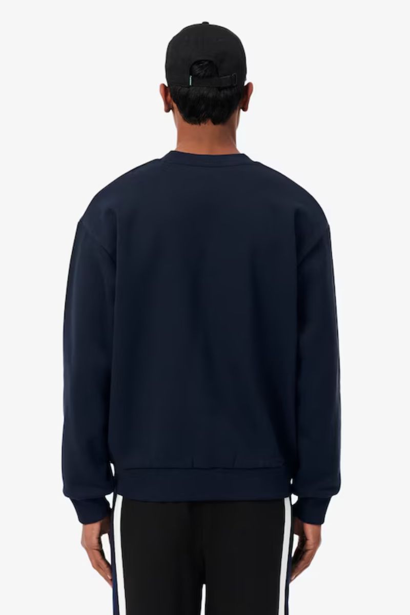 Lacoste Classic Fit Cotton Fleece Crew Neck Navy Blue