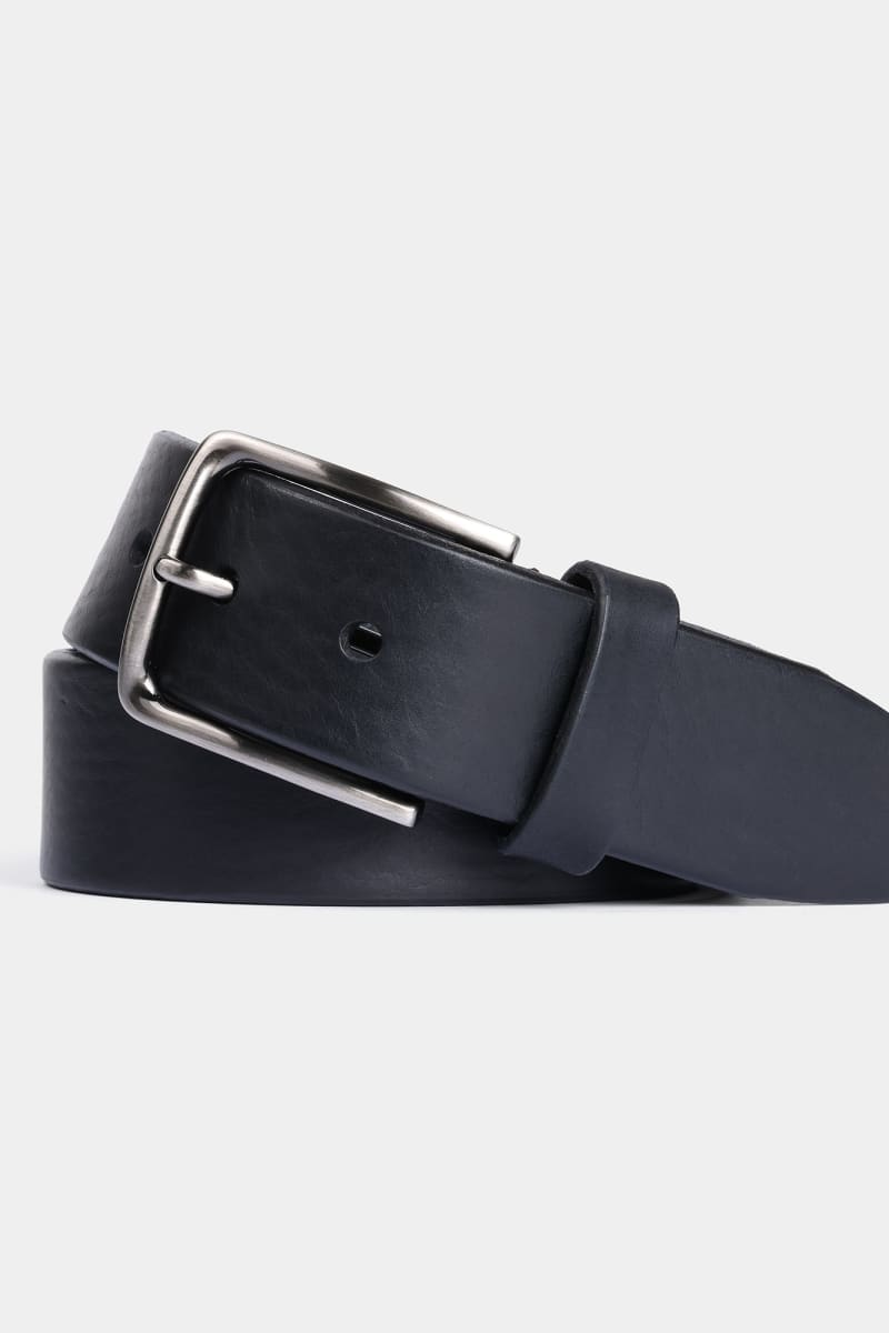 Miguel Bellido 46910 Natural Grain Leather Belt Black