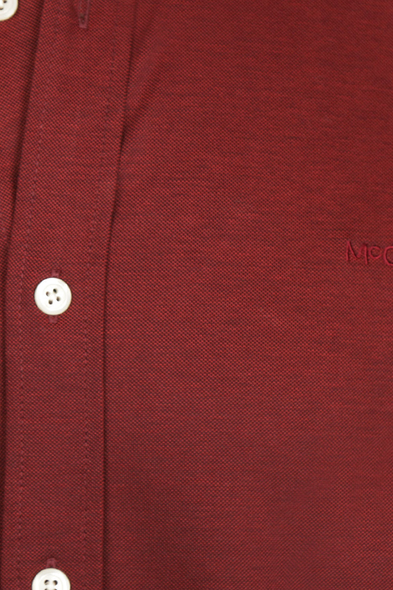 McGregor Regular Fit Stretch Pique Shirt Burgundy