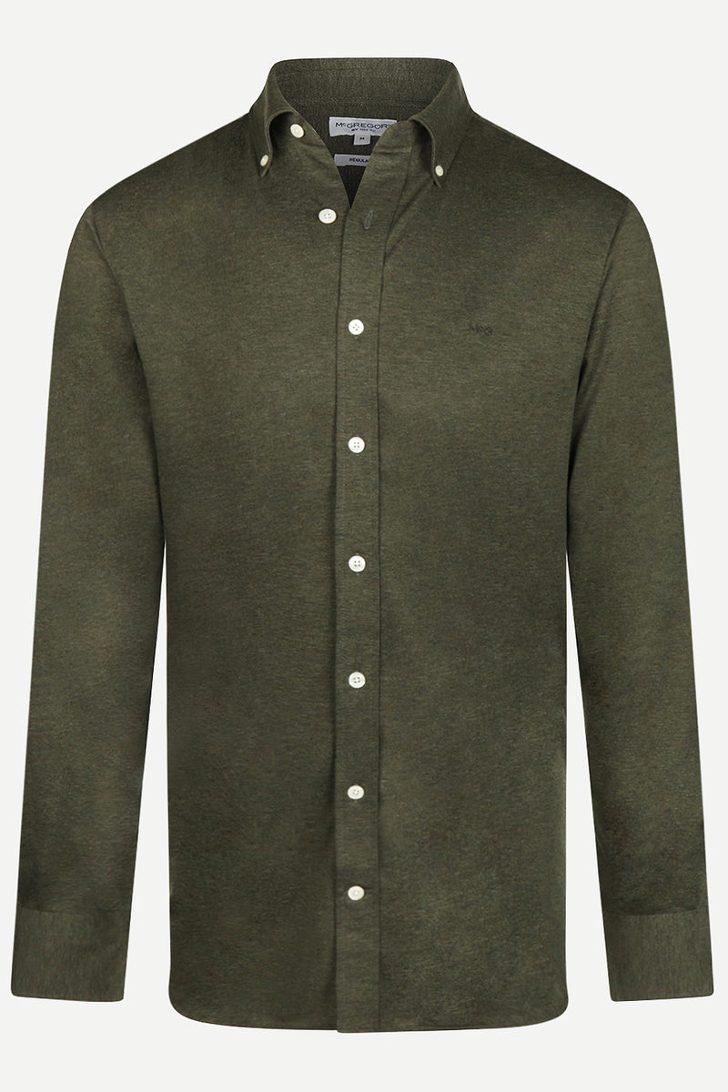 McGregor Regular Fit Stretch Pique Shirt Dark Olive