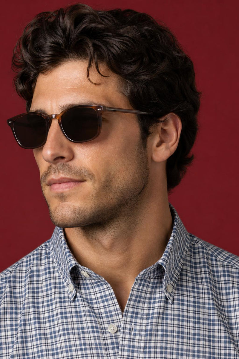 McGregor Regular Fit Stretch Oxford Check Shirt Navy
