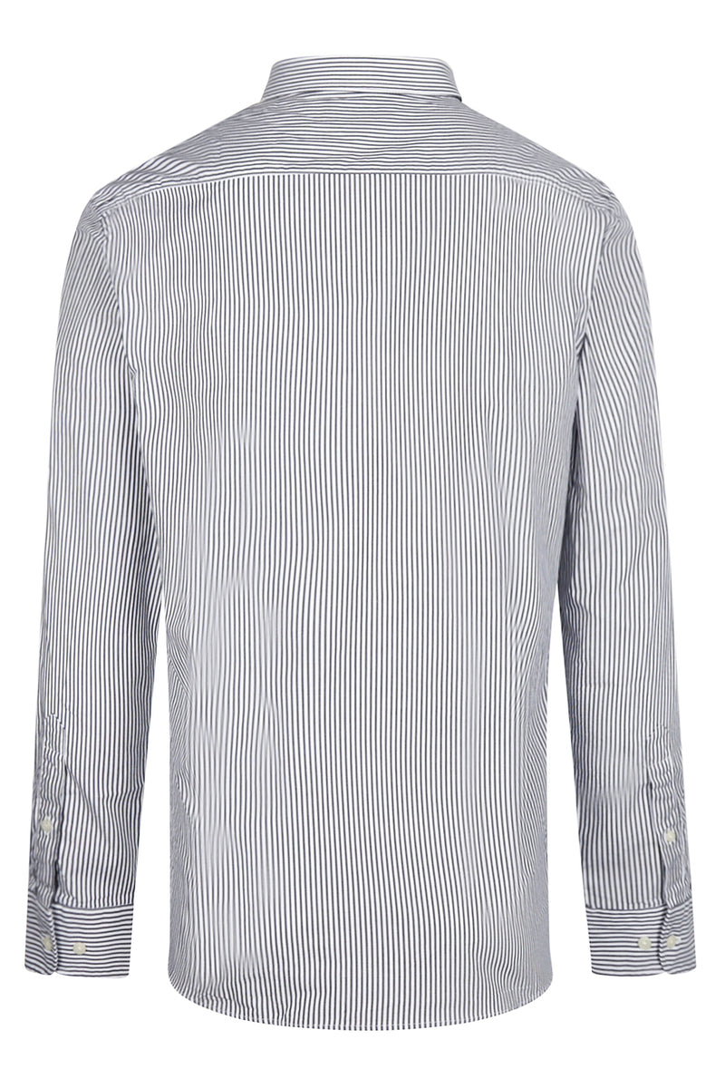 McGregor Regular Fit Peached Poplin Stripe Shirt Navy