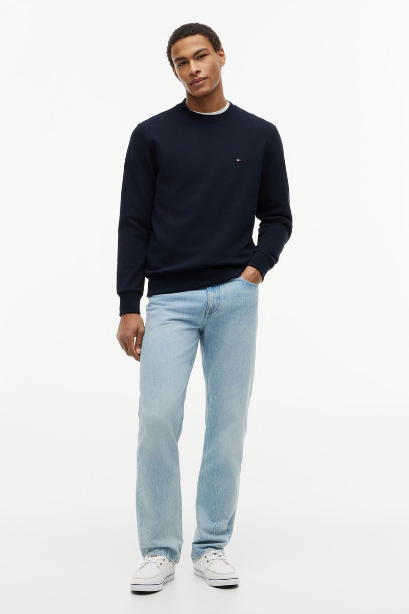 Tommy Hilfiger 37237 Regular Fit Essential Terry Crew Neck Sweatshirt Navy Blue