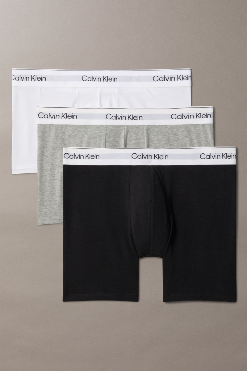 Calvin Klein 43944 Cotton Stretch Boxer Brief 3 Pack Grey Heather Multi