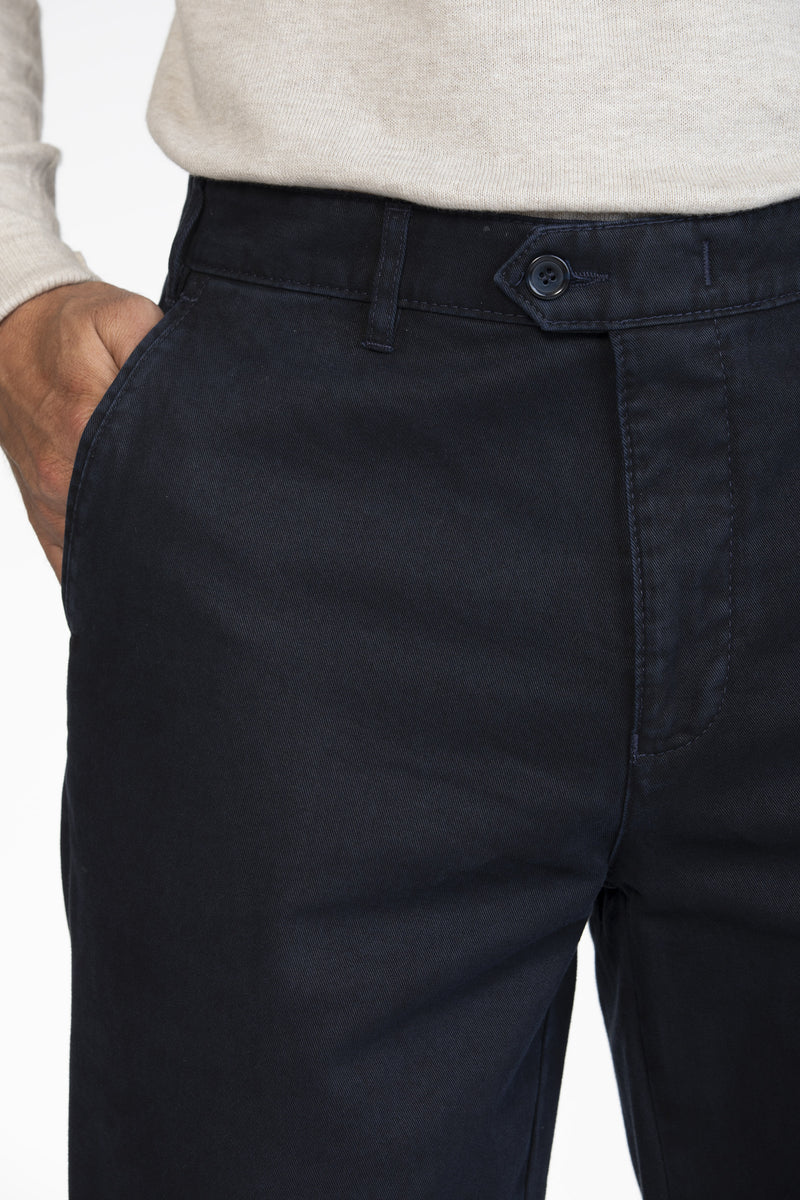Bruhl 182310 Venice B Flat Front Cotton Stretch Chino Marine