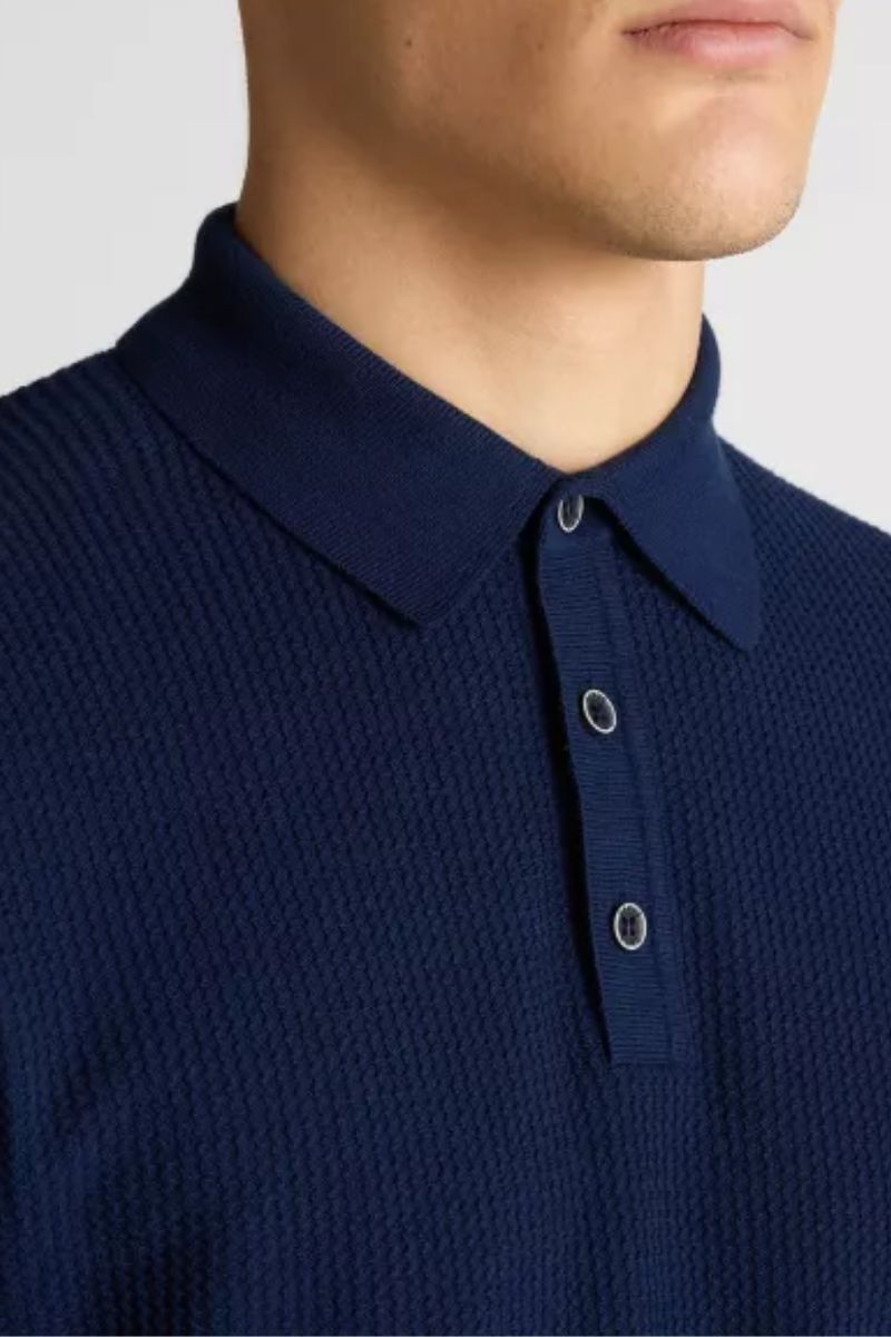 Remus 58696 SS Knit Polo Dark Blue