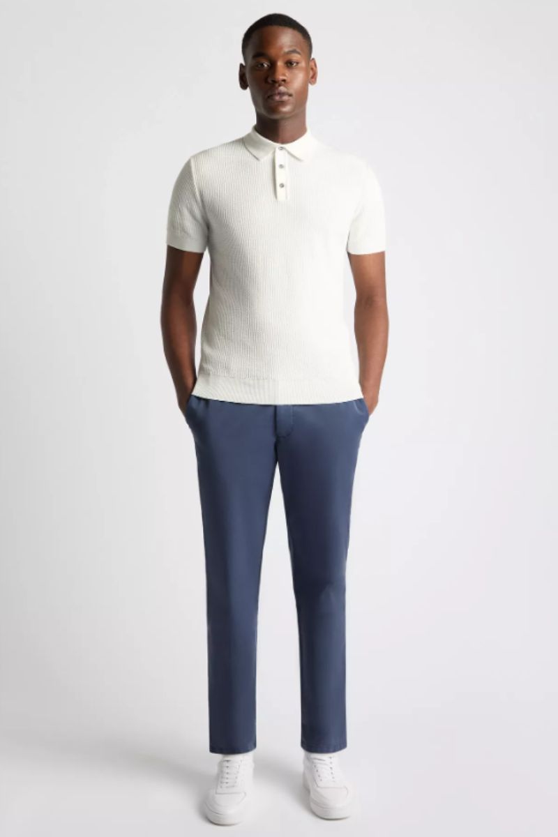 Remus 58696 Knit Polo White
