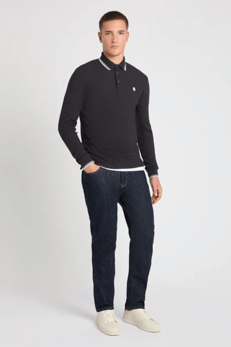 Remus 58862 Long Sleeve Navy Polo