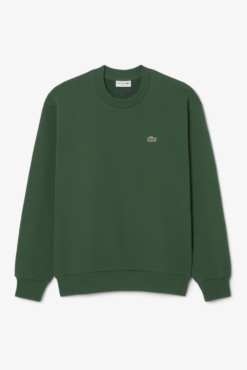 Lacoste SH8868 Classic Fit Cotton Fleece Crew Neck Sweatshirt Green