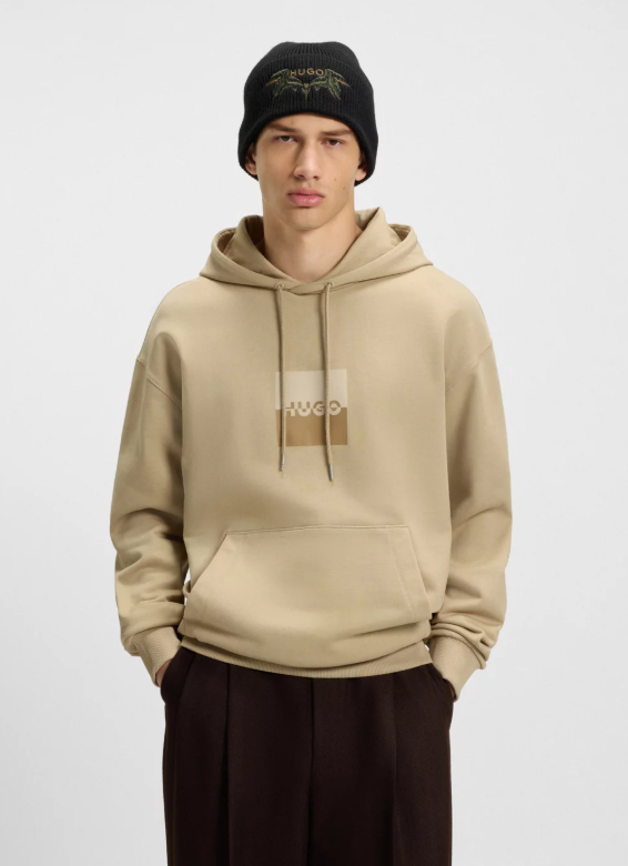 Hugo Boss Duspliter Hoodie Med Beige