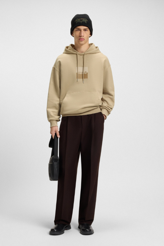 Hugo Boss Duspliter Hoodie Med Beige