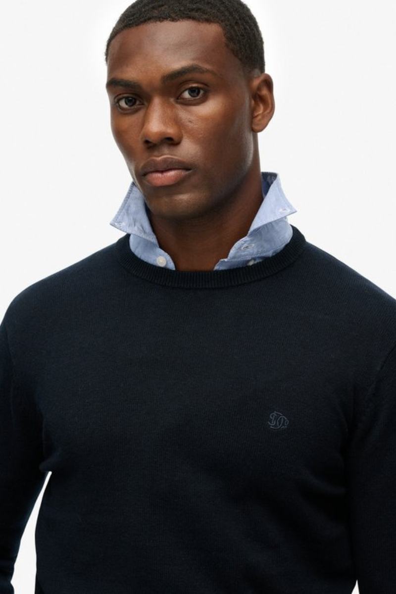 Superdry Essential Cotton Jumper Navy