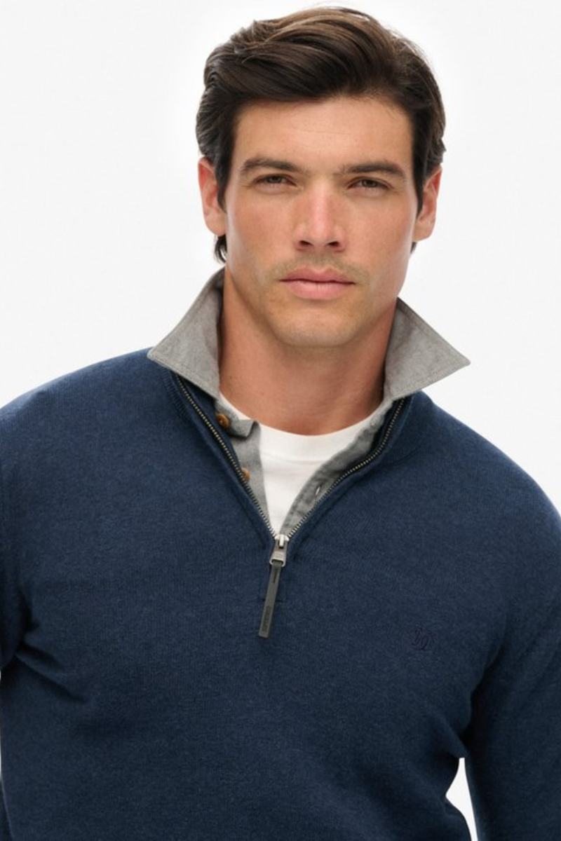 Superdry Essential Cotton Half Zip Denim