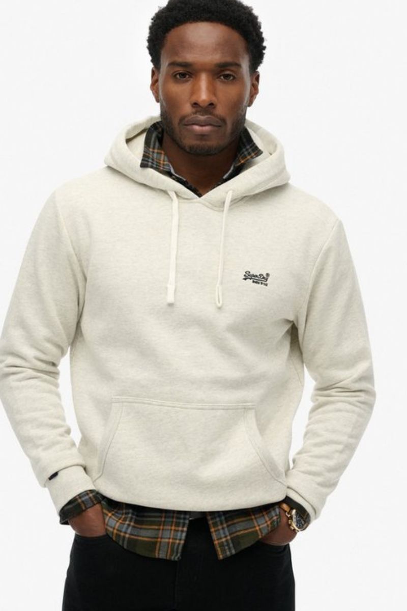 Superdry Essential Logo Classic Hoodie Straw Grey