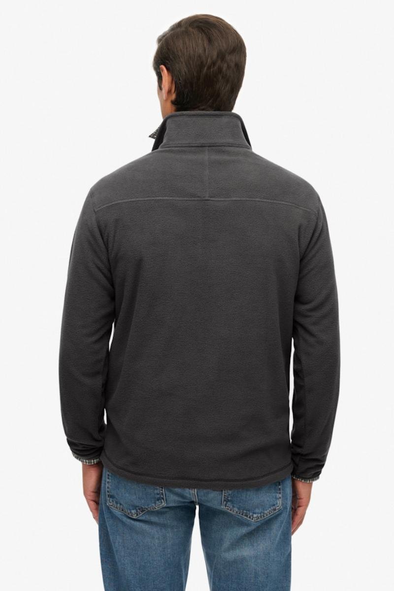 Superdry Polar Fleece Half Zip Jumper Charcoal