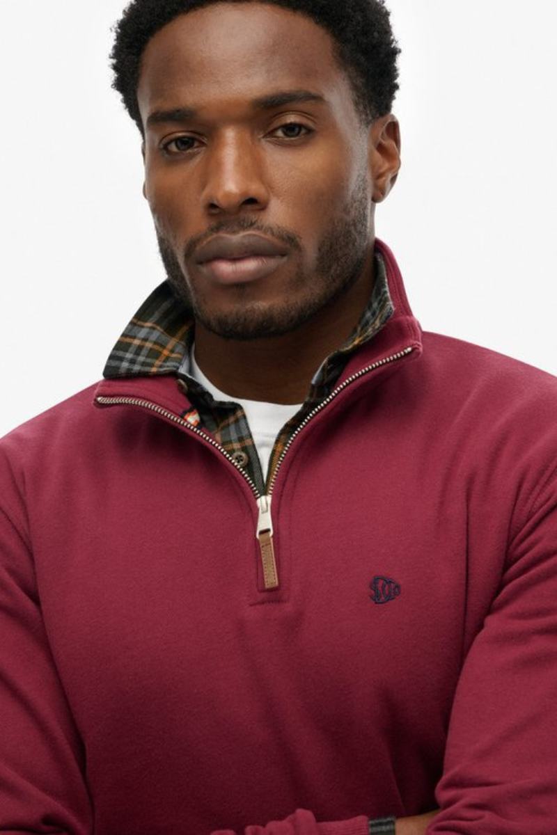 Superdry Preppy Half Zip Sweatshirt Red