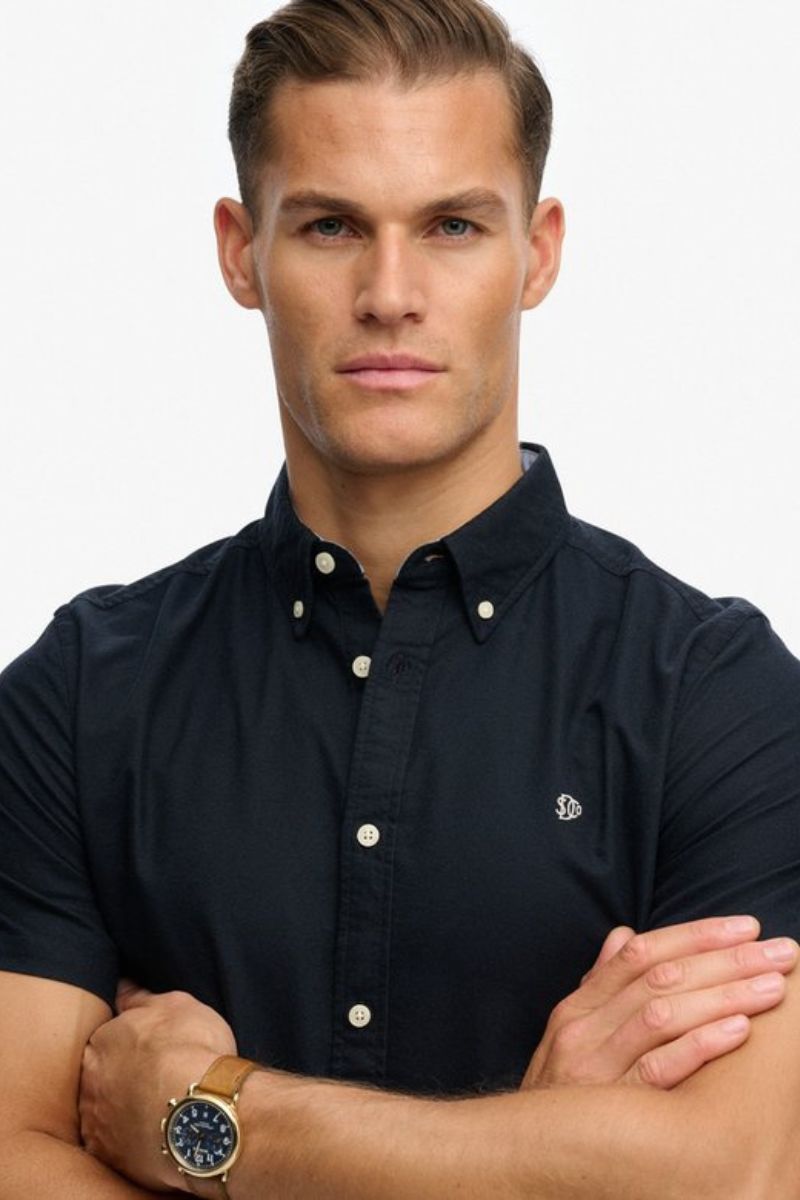 Superdry Preppy Oxford SS Shirt Navy