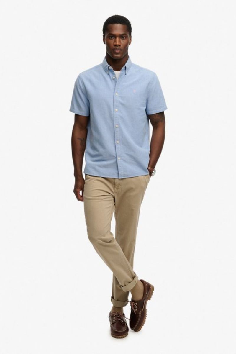 Superdry Preppy Oxford SS Shirt Sky Chambray