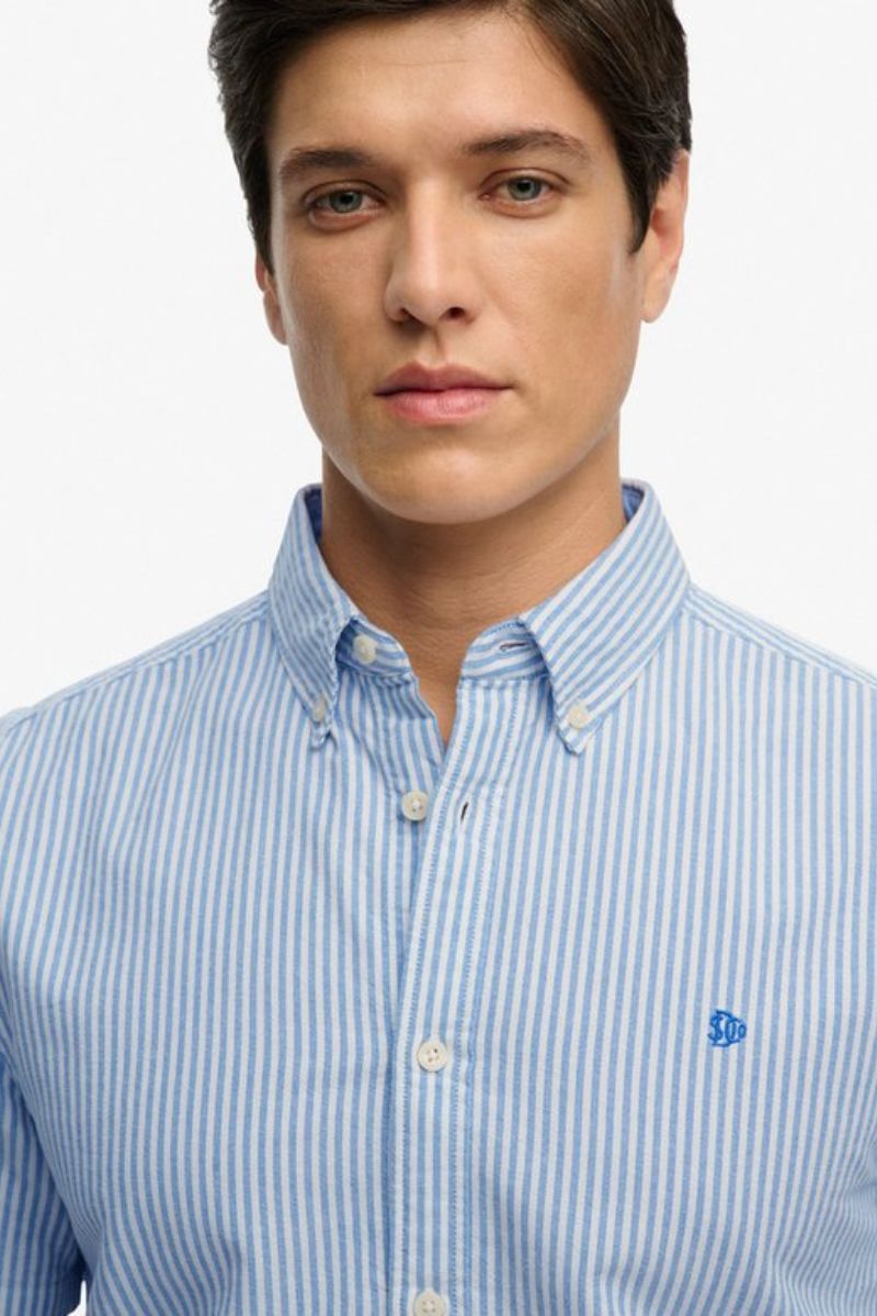 Superdry Preppy Oxford SS Shirt Sky Stripe