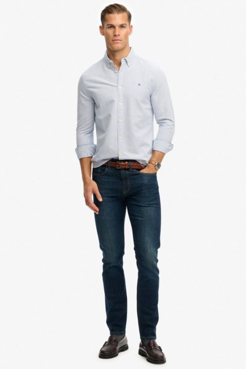 Superdry Preppy Oxford Shirt Blue Stripe