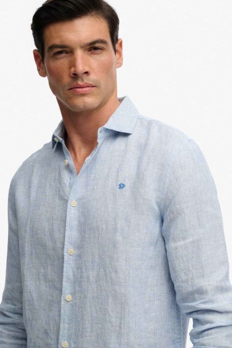 Superdry Riviera Linen Shirt Blue