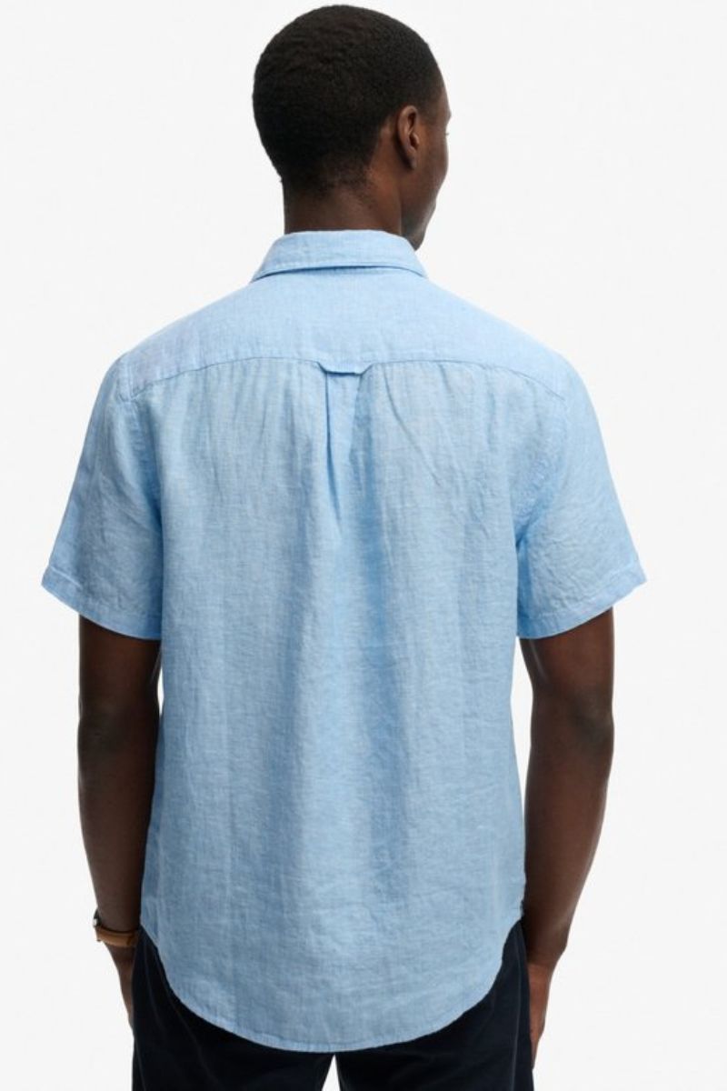 Superdry Riviera SS Linen Shirt Sky Blue