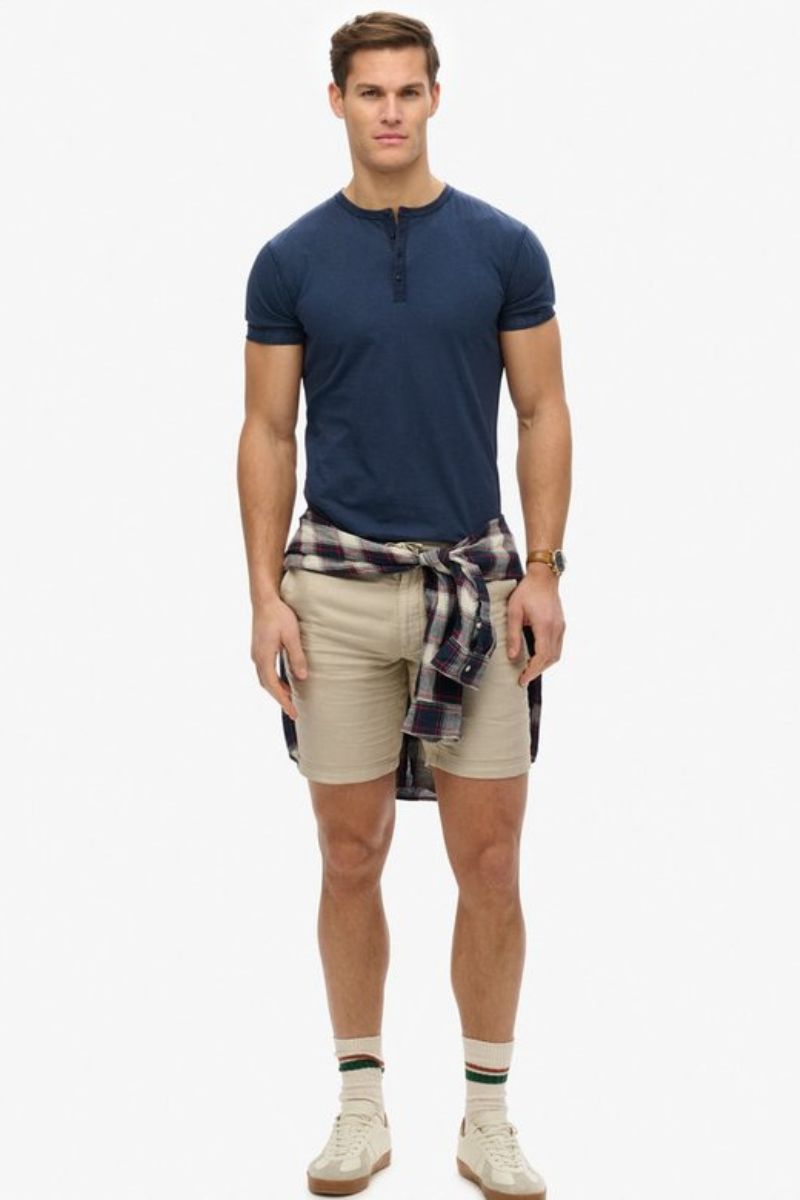 Superdry Slub SS Grandad Lauren Navy