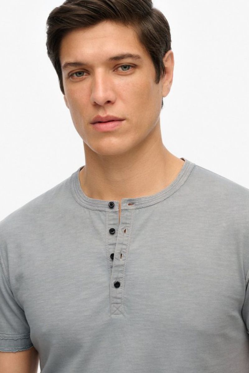 Superdry Slub SS Grandad Steel Grey