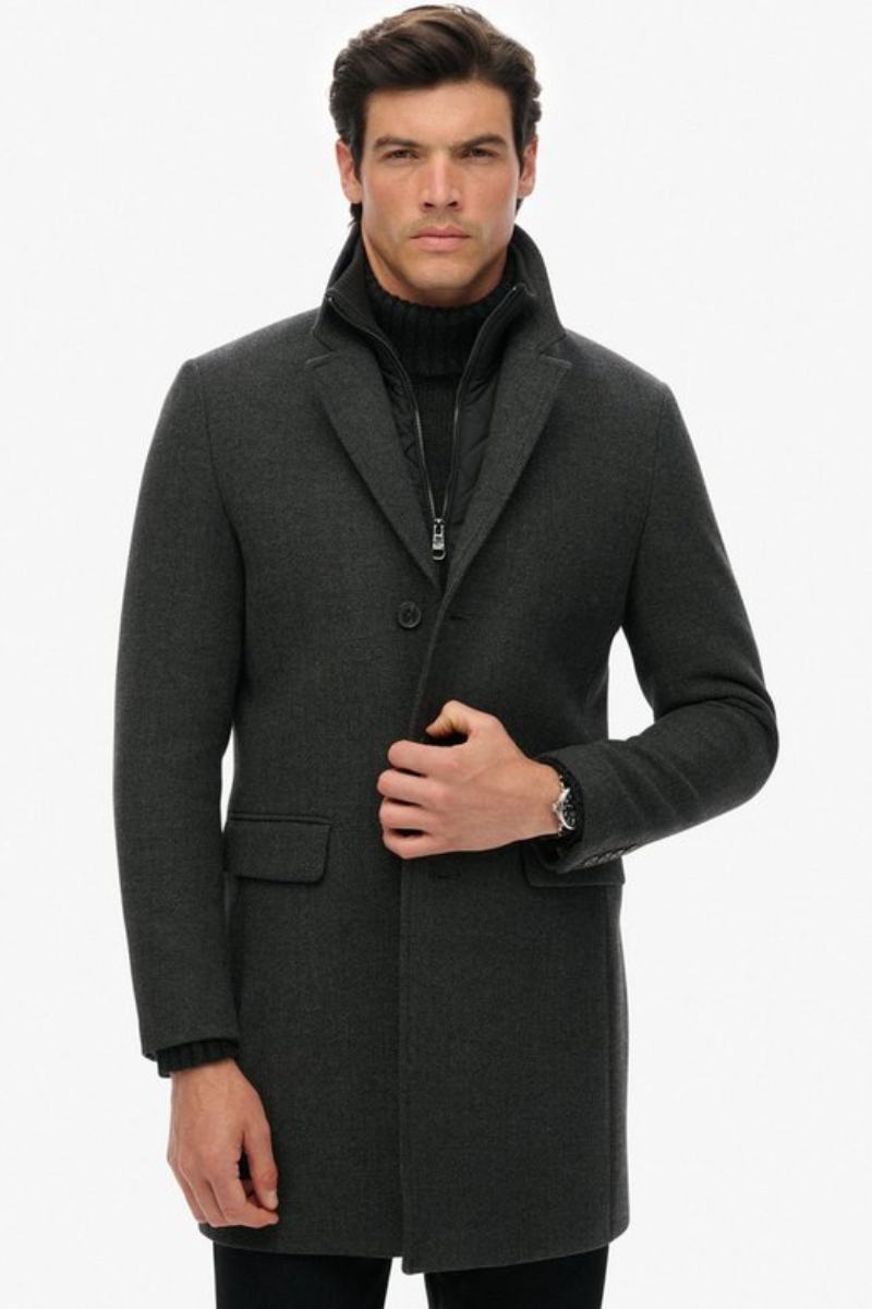 Superdry Tailored 2n1 Coat Grey