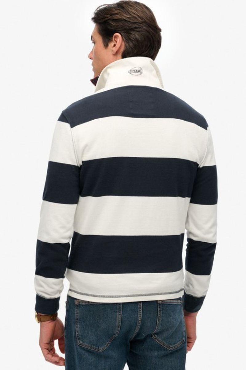 Superdry Vintage Stripe Rugby Top Ecru