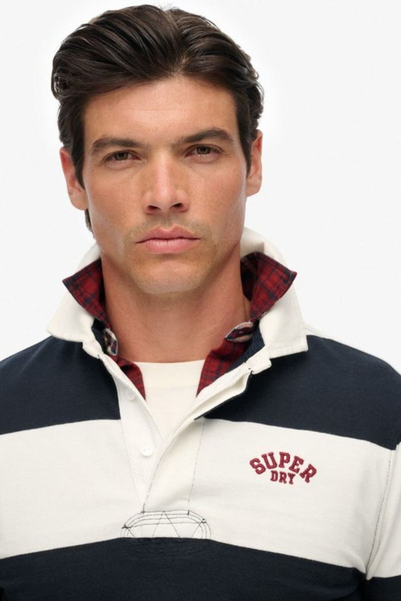 Superdry Vintage Stripe Rugby Top Ecru